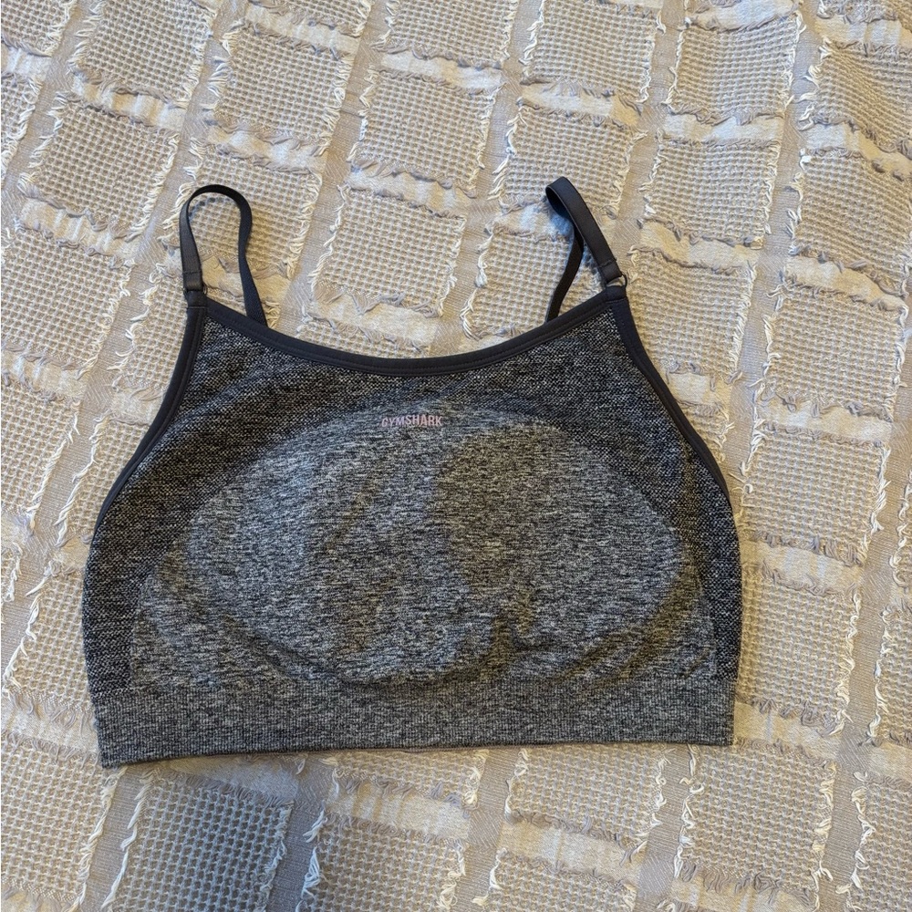 Gymshark Heather Gray/Pink sports bra - MEDIUM